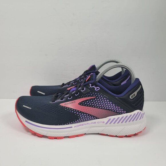 Brooks Adrenaline GTS 22 Women's Black Purple Running Shoes US Size 9B - Picture 4 of 11